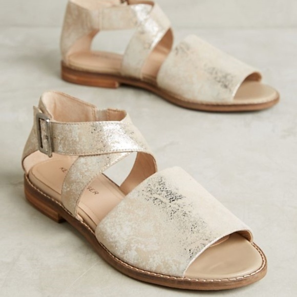 ANTHROPOLOGIE Kelsi Dagger Sydney Metallic Sandals - Picture 2 of 6